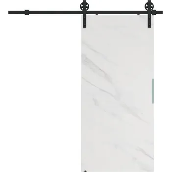 Interiérové dveře Posuvné dveře 70 cm na stěnu ALFA LOFT A 04 Mramor Bílá 74 + posuvný systém
