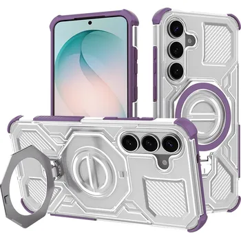 Pouzdro na mobilní telefon Techsuit - Carbon Shield PRO - Samsung Galaxy S26 Plus - Fialová transparentní