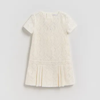 Dívčí šaty Reserved - GIRLS` DRESS - krémová - 373IB-01X - 373IB-01X-128