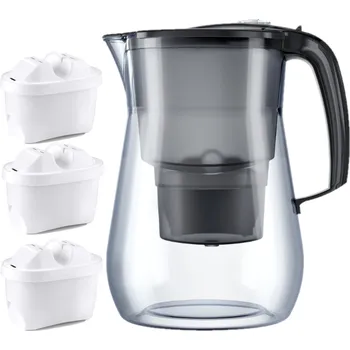 Filtrace vody Filtrační Konvice Tritanová Velká 4,2l 3 náhradní filtry v balení Černá Aquaphor