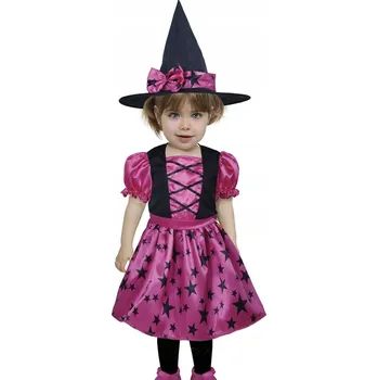Karnevalový kostým KOSTÝM MALÁ RŮŽOVÁ HVĚZDNÁ ČARODĚJKA HALLOWEEN KARNEVAL 98