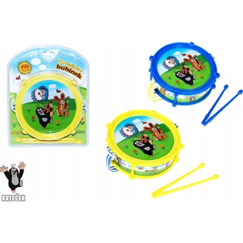 Hudební nástroj pro děti Wiky Krteček / Krtek plastový buben 20 cm + 2 paličky