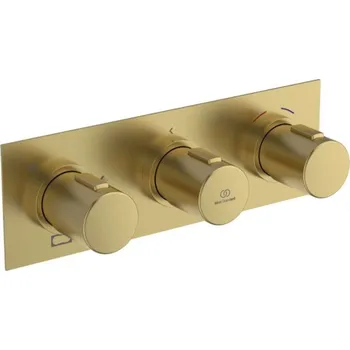 Ideal Standard Ceratherm C100 - Termostatická sprchová baterie pod omítku, pro 3 spotřebiče, s tělesem, kartáčované zlato A7664A2