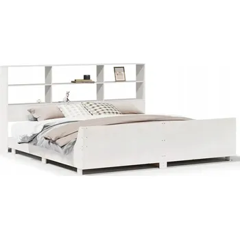 Postel VidaXL Rám postele bez matrace, bílý, 180x200 cm, masivní borové dřevo