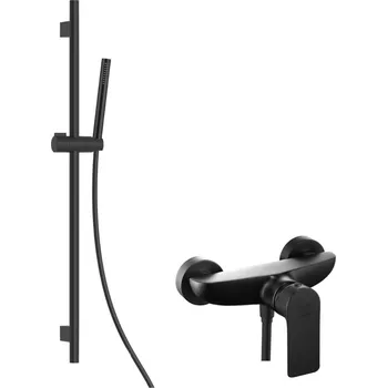 Sprchový set kielle Vega - Sprchový set s baterií, tyčí, hadicí a sprchovou hlavicí EcoSpare, matná černá 20618SN34