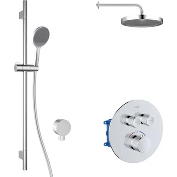 kielle Oudee - Termostatická baterie pod omítku, pro 2 spotřebiče, s příslušenstvím EcoSpare a tělesem, chrom 20602SPT50