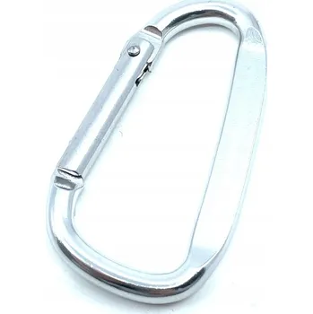 Hliníková karabina typu D 6 x 60mm, stříbrná / balení 1 ks