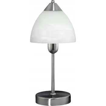 Lampička Stolní lampa noční chromovaná se skleněným bílým stínidlem 37 cm do obýváku Rabalux