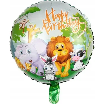 Balónek BALÓNEK 18" VŠE NEJLEPŠÍ K NAROZENINÁM ZOO ZVÍŘÁTKA