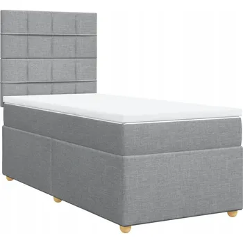 Postel Čalouněná jednolůžková postel VidaXL 90x200 cm, odstíny šedé