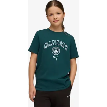 Chlapecké tričko Puma MCFC FtblCulture Tee Jr Green Terrain-Se 164