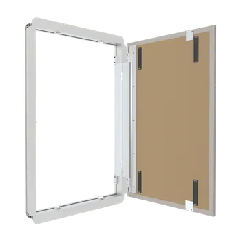 Protipožární ocelová sádrokartonová revizní dvířka pod obklad - EI45/EW90 Rozměry dvířek (šířka x výška): 225 x 225 mm, Strannost pantů: Pravé