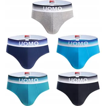 Pánské bavlněné slipy UOMO velikost 2XL sada 5 kusů XXL obvod pasu 90-100 cm