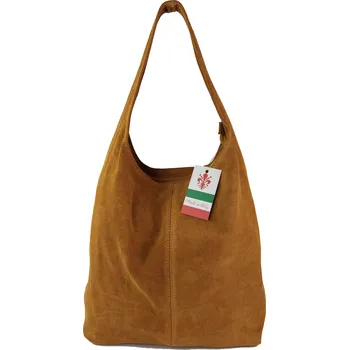 Kabelka Vera Pelle kabelka vak z pravé semišové kůže hnědá