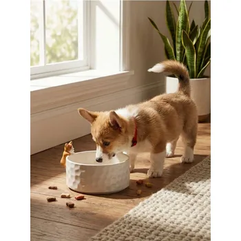 Miska pro psa Sinsay - Keramická miska pro mazlíčky s figurkou psa - krémová - 345EJ-01X - 345EJ-01X-ONE