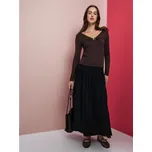 Sinsay - Rozšířená midi sukně z viskózy - černá - 306GZ-99X - 306GZ-99X-XL