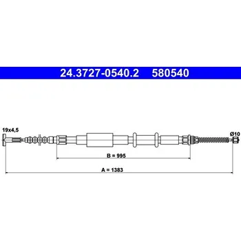 Auto-moto Tažné lanko, parkovací brzda ATE 24.3727-0540.2