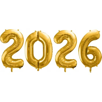 Balónek BALÓNKY 2026 ZLATÉ 86 cm (34'') 4 ks