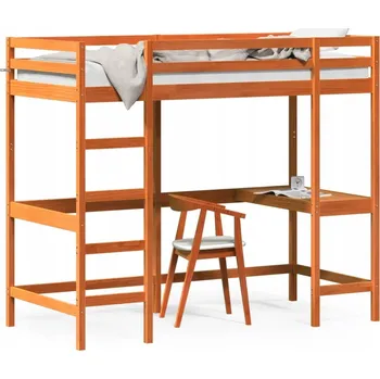 Postel Jednolůžková dřevěná postel VidaXL 90x200 cm, odstíny hnědé