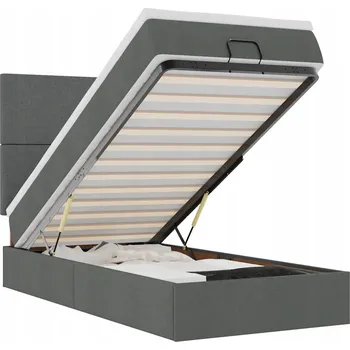 Postel VidaXL Rám postele otoman s matrací, šedá, 100x200 cm, látka