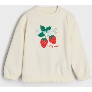 Dívčí mikina Sinsay - Mikina s kulatým výstřihem - krémová - 026HH-01X - 026HH-01X-68