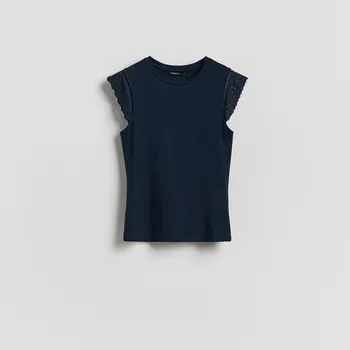 Reserved - Bavlněná halenka - tmavomodrá - 460KL-59X - 460KL-59X-XL