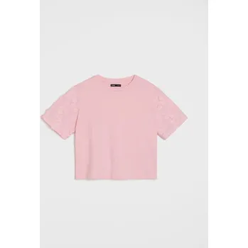 Dámská halenka Sinsay - Bavlněná halenka s&nbsp;výšivkou - růžová - 559DO-30X - 559DO-30X-M