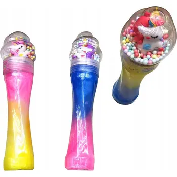 Modelovací hmota Modelovací hmota velký slime sliz barevný jednorožec s kuličkami pro děti