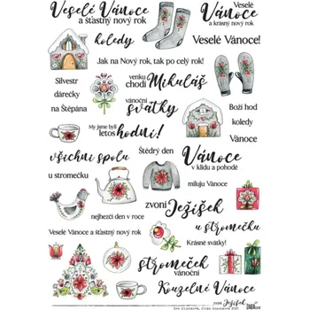 samolepka HuráPapír Samolepky A5 ZVONÍ JEŽÍŠEK 2023 - vánoční