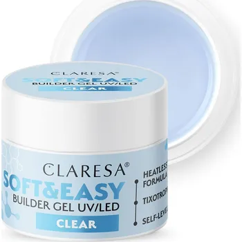 Přípravek na nehty Claresa Soft & Easy 12g stavební gel na nehty samovyrovnávací čirý