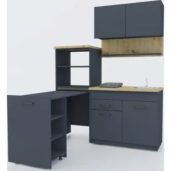 Kuchyňská linka SENSE rozkládací kuchyňská linka s dřezem 160, Antracit / Artisan