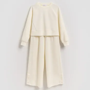 Reserved - GIRLS` JOGGING TOP & TROUSERS - krémová - 116HN-01X - 116HN-01X-122