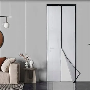 Síť proti hmyzu Moskytiéra na dveře s ochranou proti hmyzu 90x212 cm, černá