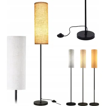 Stojací lampa Oblouková stojací lampa 3000K Nastavitelná výška Béžové stínidlo E27 9W