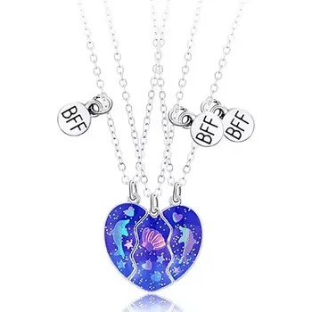 Náhrdelník Lilley Jewelry Náhrdelník pro 3 BFF Best Friends delfínci a mušle