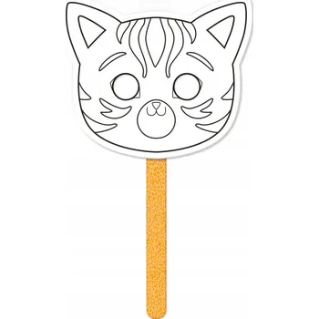 Karnevalová maska MASKA NA TYČI K VYKRESLENÍ - KOČKA