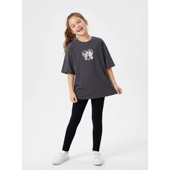 Dívčí oblečení Sinsay - Bavlněná košilka s potiskem Kuromi - šedá - 755HB-86X - 755HB-86X-164