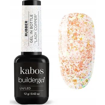 Lak na nehty Kabos Stavební gel Rubber Gel v lahvičce UV/LED oranžové částečky 12g