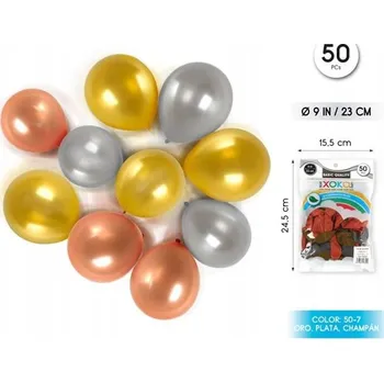 Balónek Metalický balónek - zlatý, stříbrný, růžové zlato 23 cm