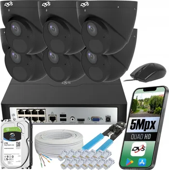 IP kamera Sada pro monitoring DVS - sada kamer pro monitoring, 6 IP POE kamer DVS 2K