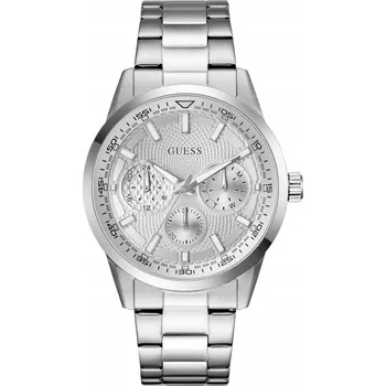 Hodinky Guess Trey stříbrné pánské hodinky stříbrný ciferník multidata GW0963G