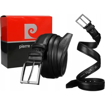 Opasek Pánský černý kožený pásek Pierre Cardin