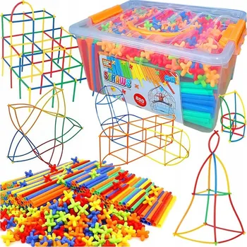 ostatní stavebnice Stavebnice slámky 800 dílů click4TOYS