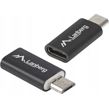 Datový kabel Lanberg Adaptér Micro USB 2.0 samec na USB-C samice OTG