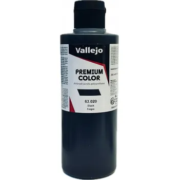 Modelářská barva VALLEJO PREMIUM COLOR 63020 ČERNÁ 200 Ml VELKÉ BALENÍ