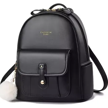 Městský batoh Dámský střední pevný batůžek Qeen Černý 11L