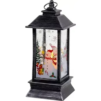 Vánoční světelná dekorace LED vánoční lucerna na baterie – černá