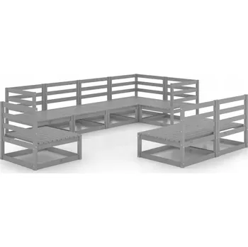 Zahradní sestava Zahradní nábytek set dřevo šedý 8 dílů