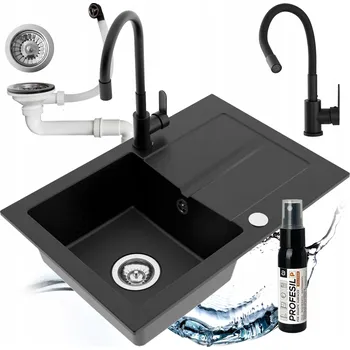 Granitový dřez Jednokomorový granitový dřez Milo First černý