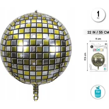 Balónek Fóliový balónek Disco zlatý 3D 22''/55cm